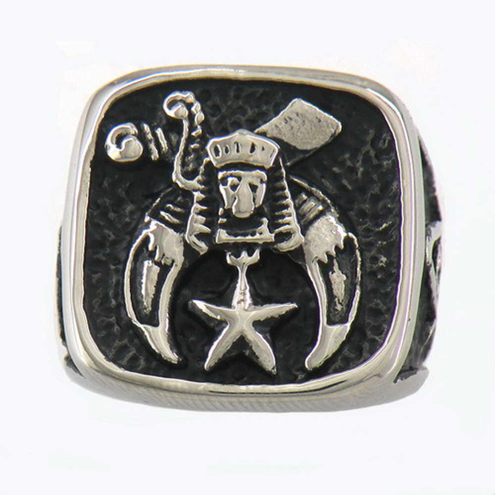 Titanium Steel Ring - 5 pcs Retro Freemason Titanium Steel