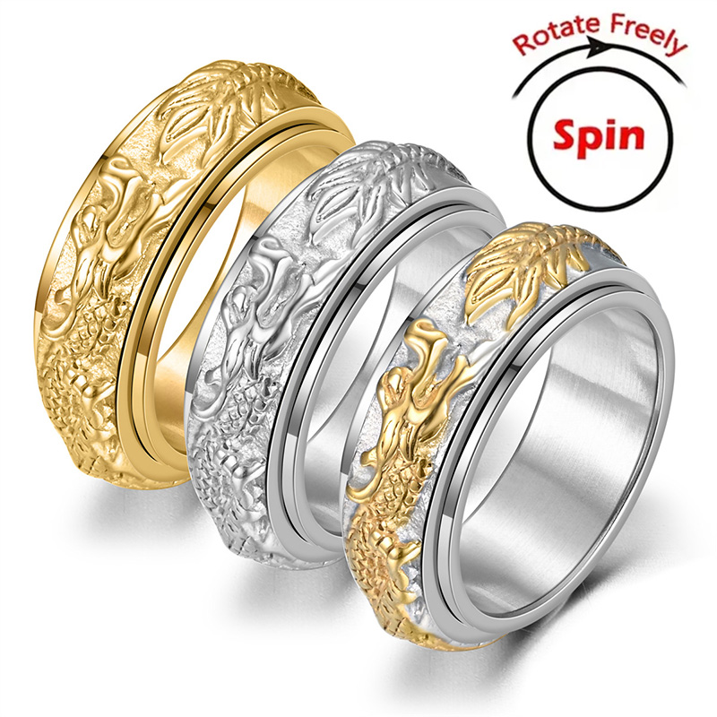 Titanium Steel Ring - Unique 8MM Titanium Stainless Steel 3