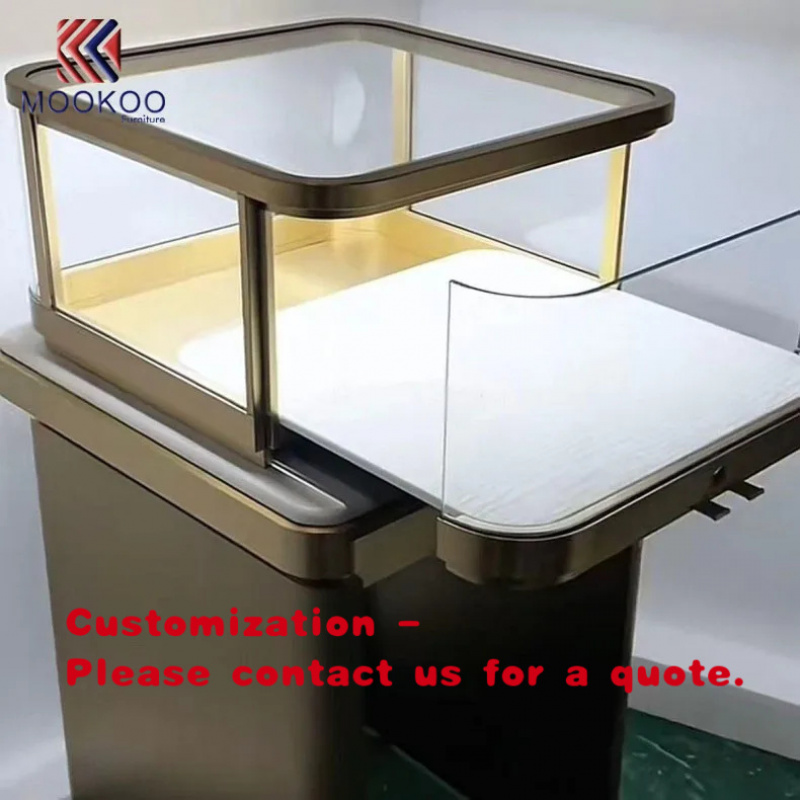 Jewelry And Watches Exhibition - custom.Luxury Metal-Framed Glass LED Display Showcase