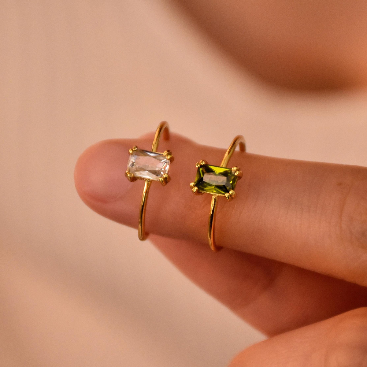 Birthstone Ring Set - Zircon Birthstone Rings For Women Gold