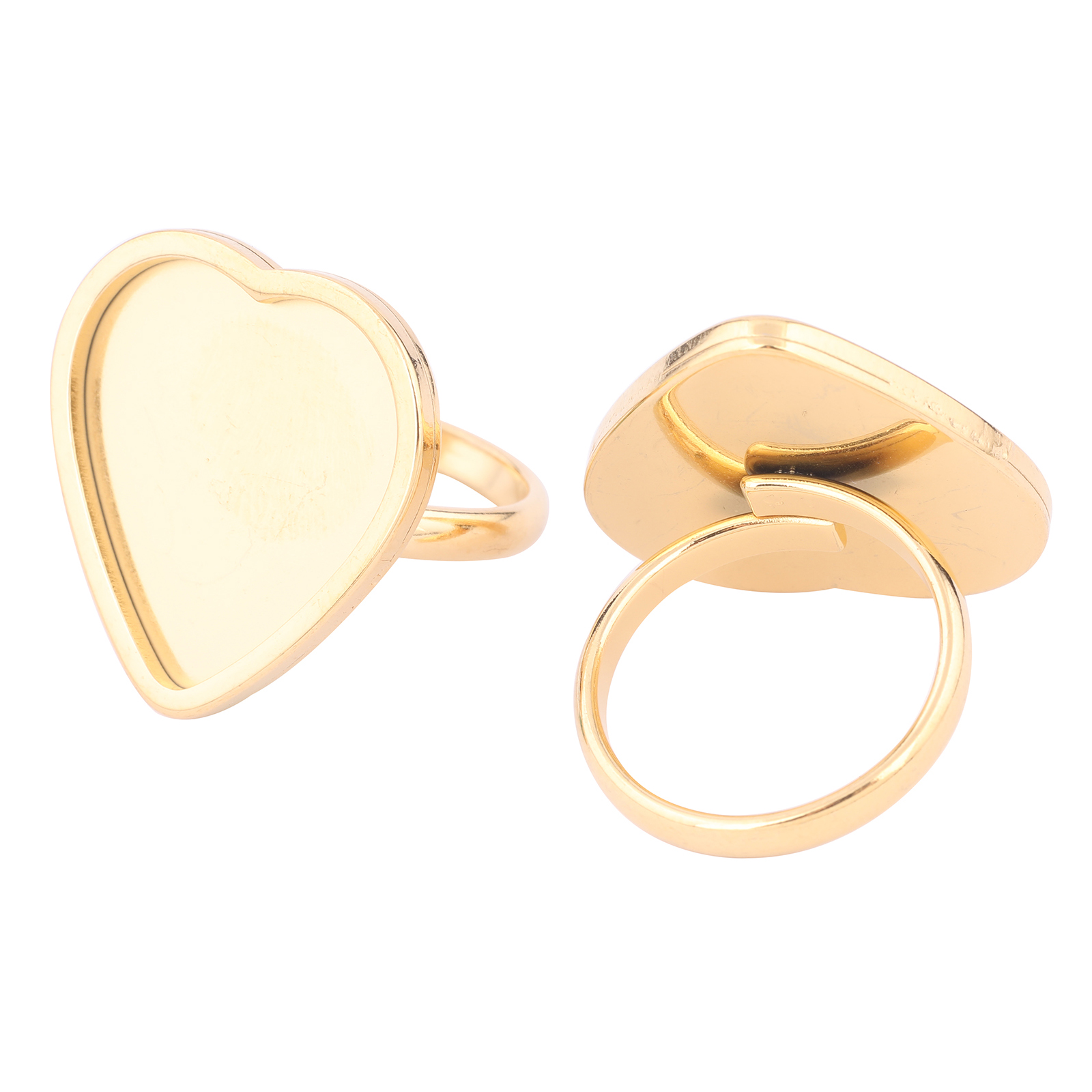 Gold Plated Ring - 5pcs Stainless Steel Gold Plated Fit