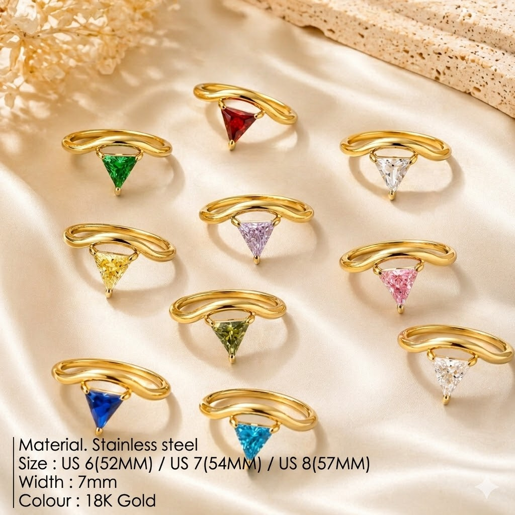 Minimalist 18K Gold Plated Tri – Birthstone Ring Set Bewertung und Preis