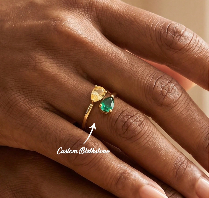 Lateefah customized staggered  – Birthstone Ring Set Bewertung und Preis