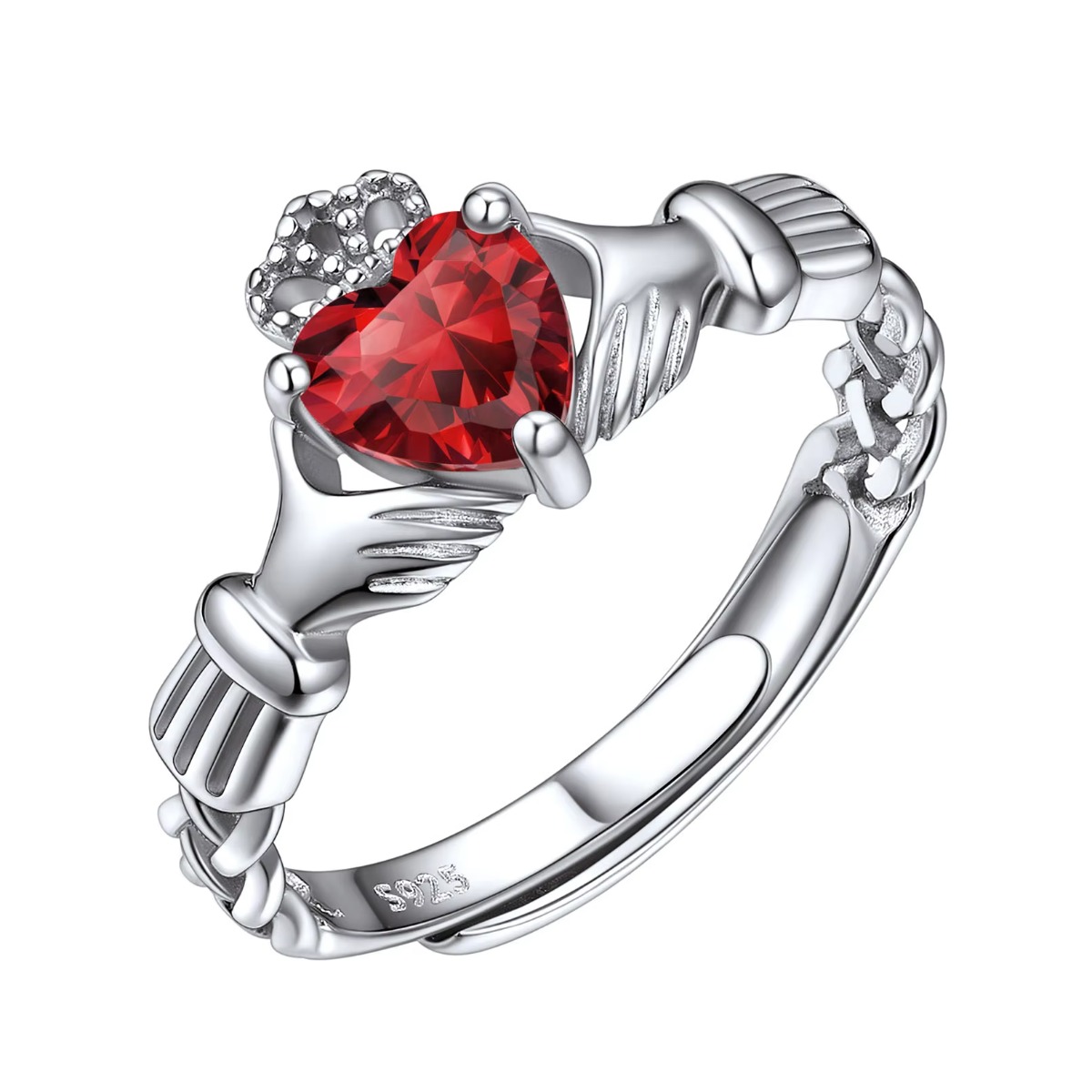 U7 3mm 925 Silver Claddagh Rin – Birthstone Ring Set Bewertung und Preis