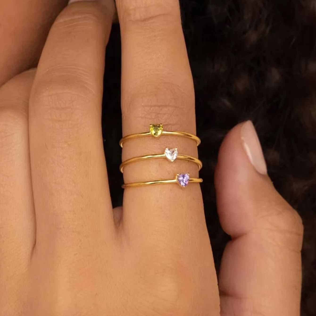 12 Birthstone Zirconia Heart R – Birthstone Ring Set Bewertung und Preis