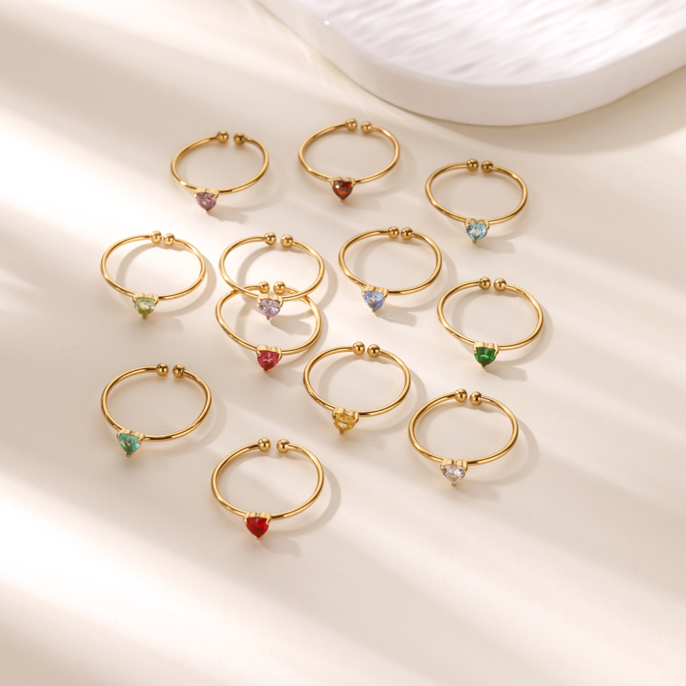 12 Birthstone Zirconia Heart R – Birthstone Ring Set Bewertung und Preis