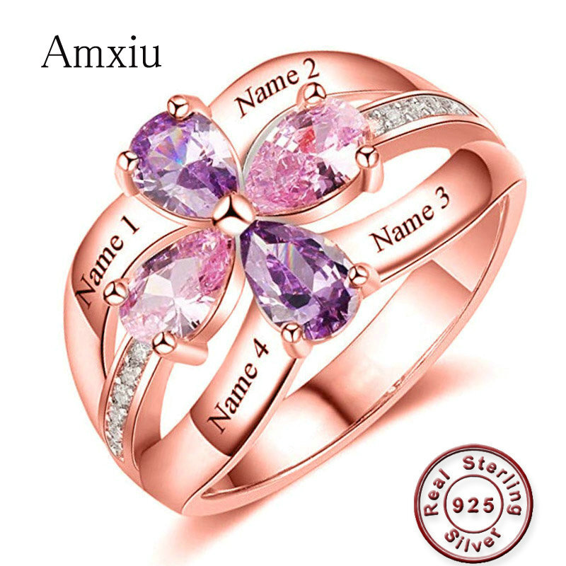 Amxiu Customize Large Wedding  – Birthstone Ring Set Bewertung und Preis