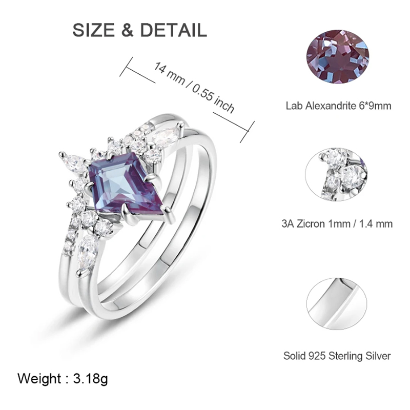 ALLNOEL Kite Cut 0.91ct Alexan – Birthstone Ring Set Bewertung und Preis
