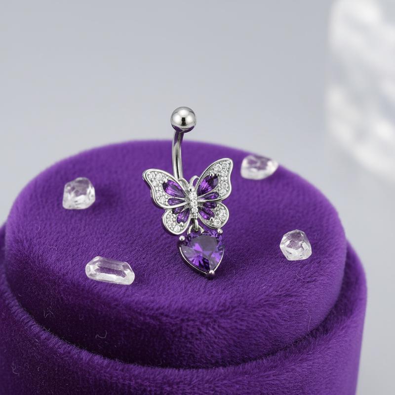 1Pcs Purple Zircon Dangle Bell – Titanium Steel Ring Bewertung und Preis