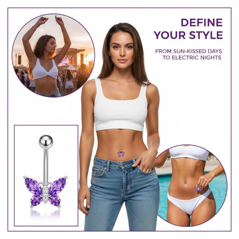 1Pcs Purple Zircon Dangle Bell – Titanium Steel Ring Bewertung und Preis