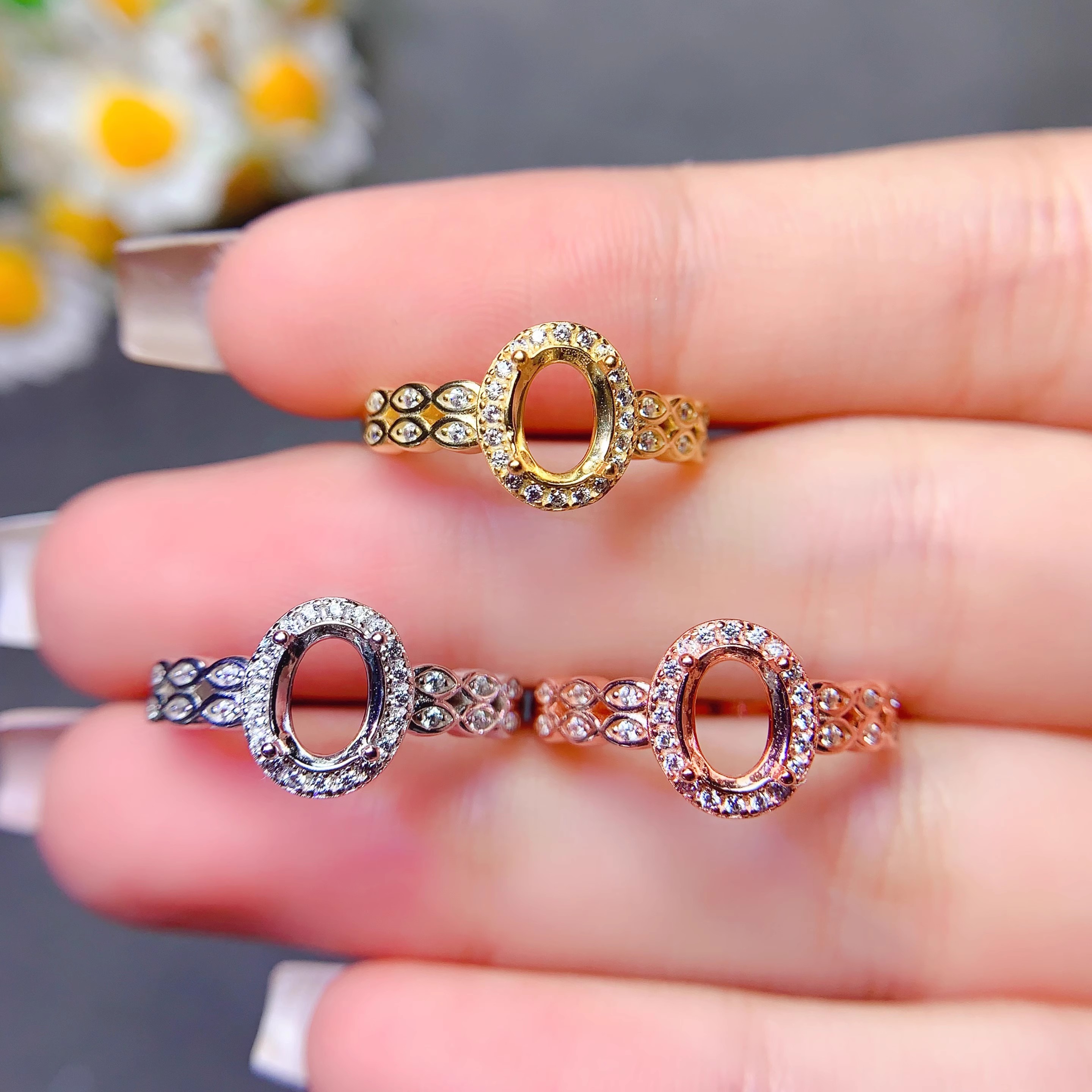 Setting 4*5/5*7mm Ellipse Ston – Sterling Silver Ring Bewertung und Preis