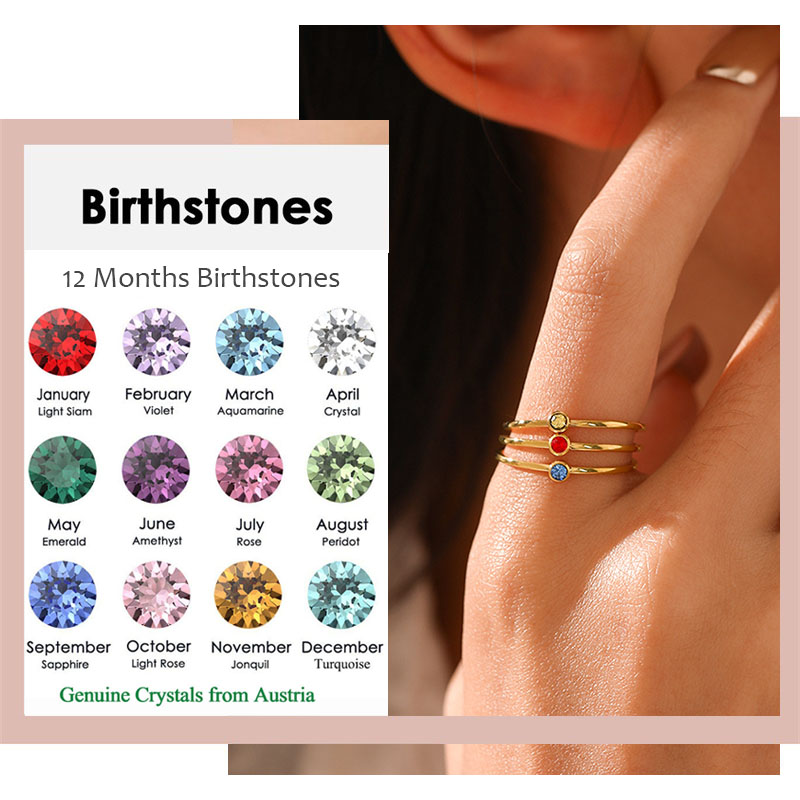 Stainless Steel Birthstone Rin – Birthstone Ring Set Bewertung und Preis