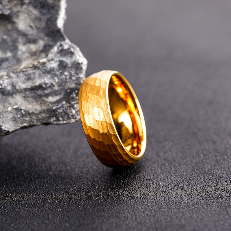 Hammered Multi-faceted Titaniu – Titanium Steel Ring Bewertung und Preis