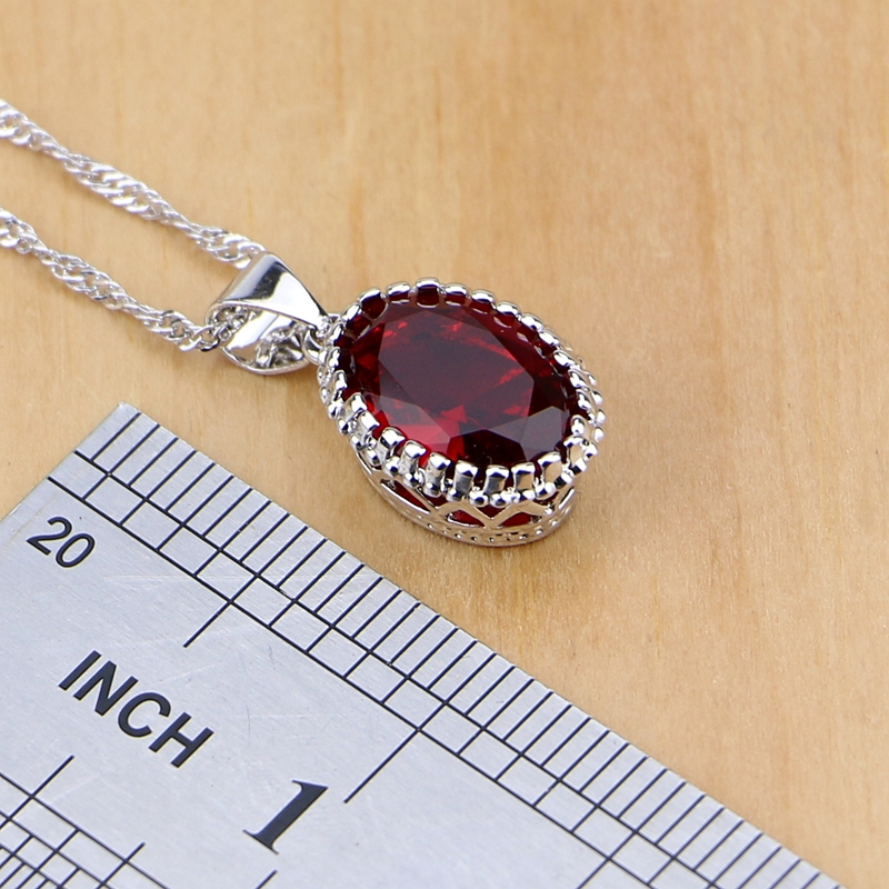 Natural 925 Silver Jewelry Red – Birthstone Ring Set Bewertung und Preis