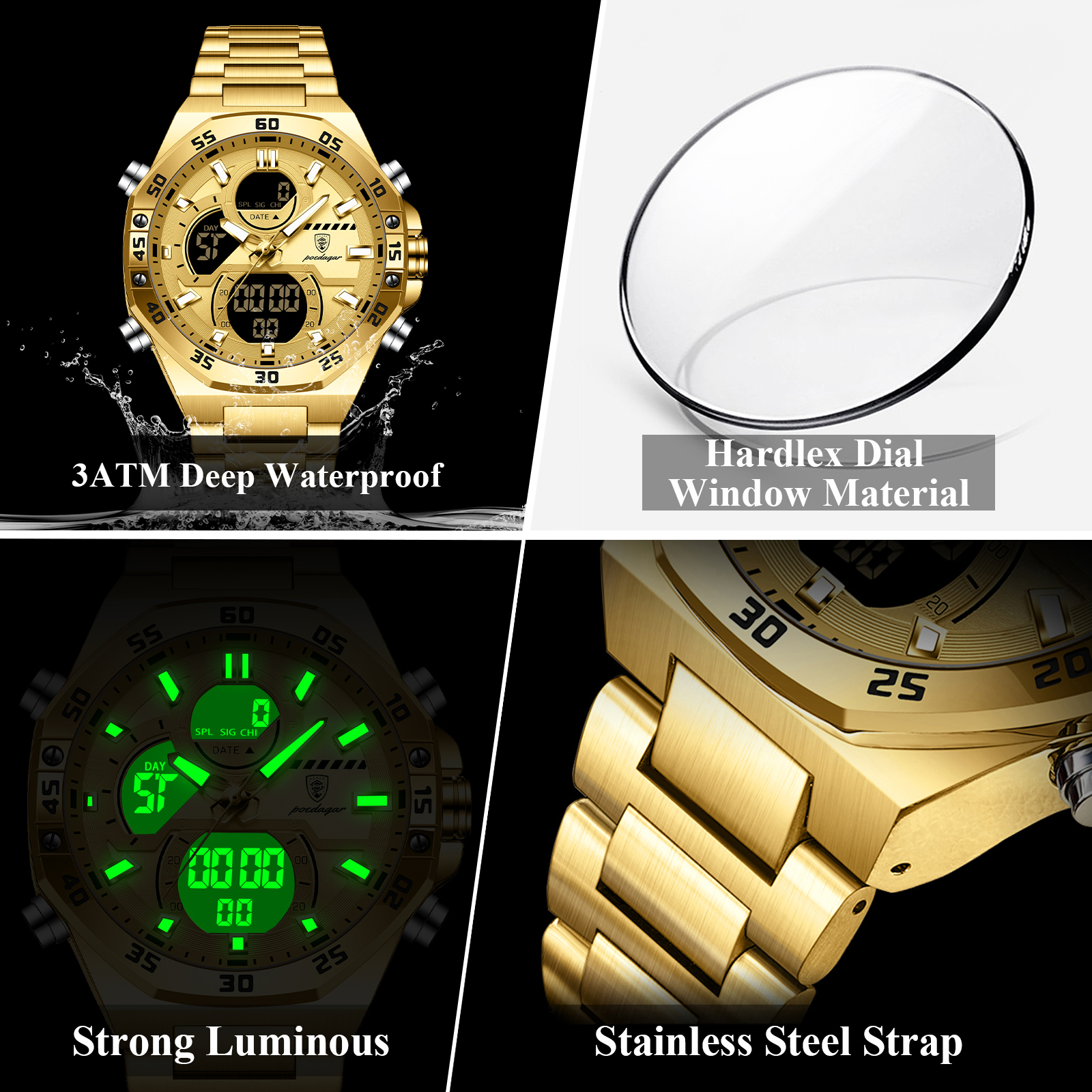 POEDAGAR Sport Men Watch LED W – Jewelry Stand Watches Bewertung und Preis