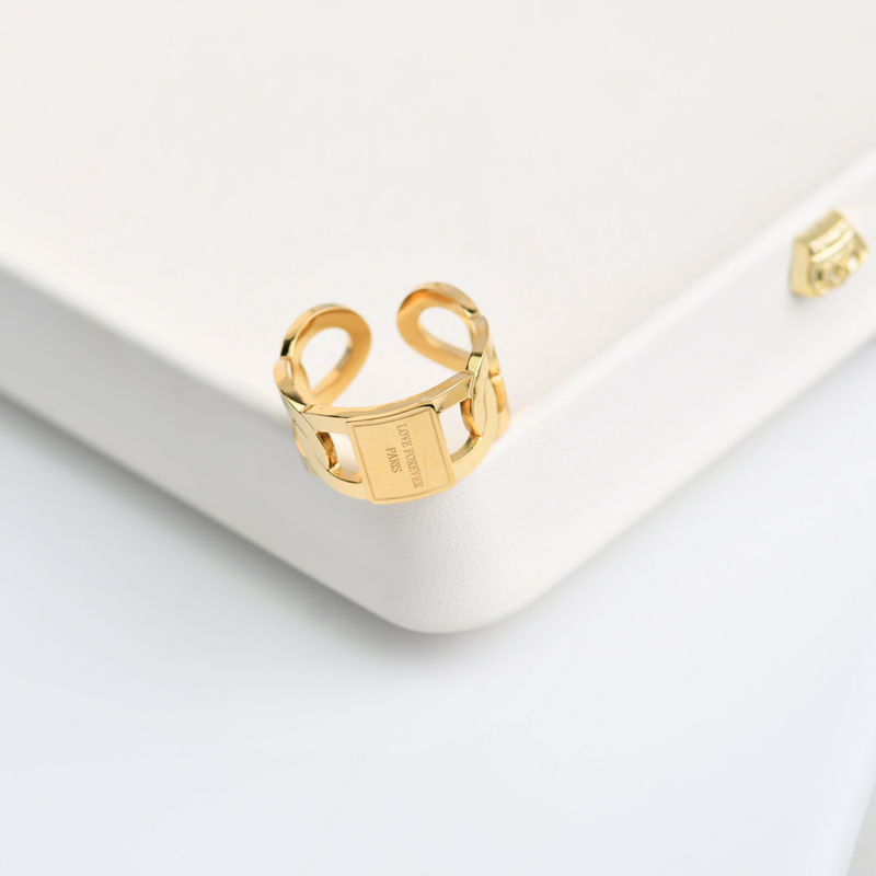 Trendy Gold Titanium Steel Ope – Titanium Steel Ring Bewertung und Preis