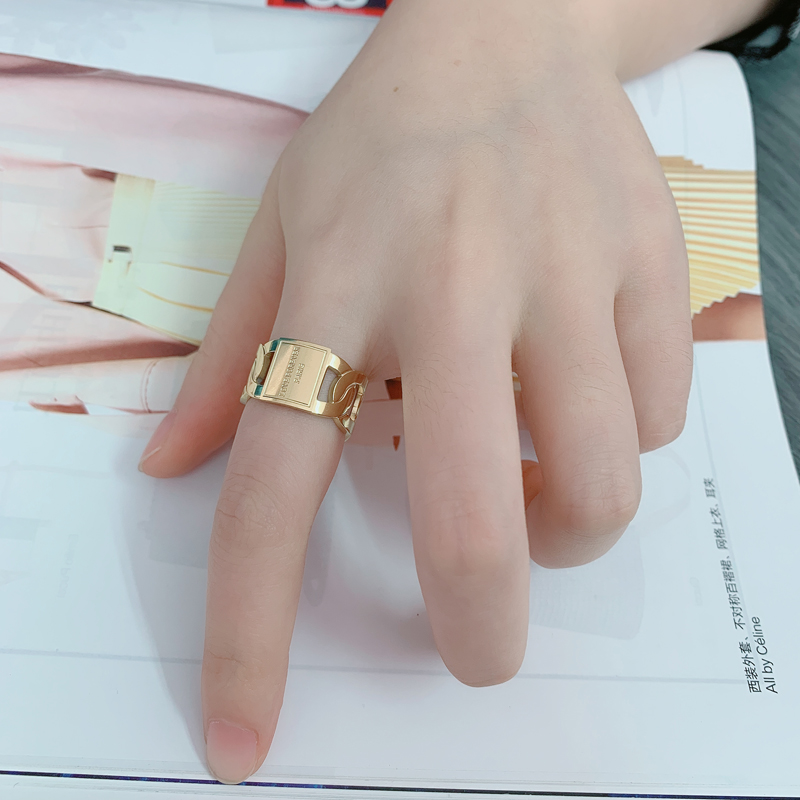 Trendy Gold Titanium Steel Ope – Titanium Steel Ring Bewertung und Preis