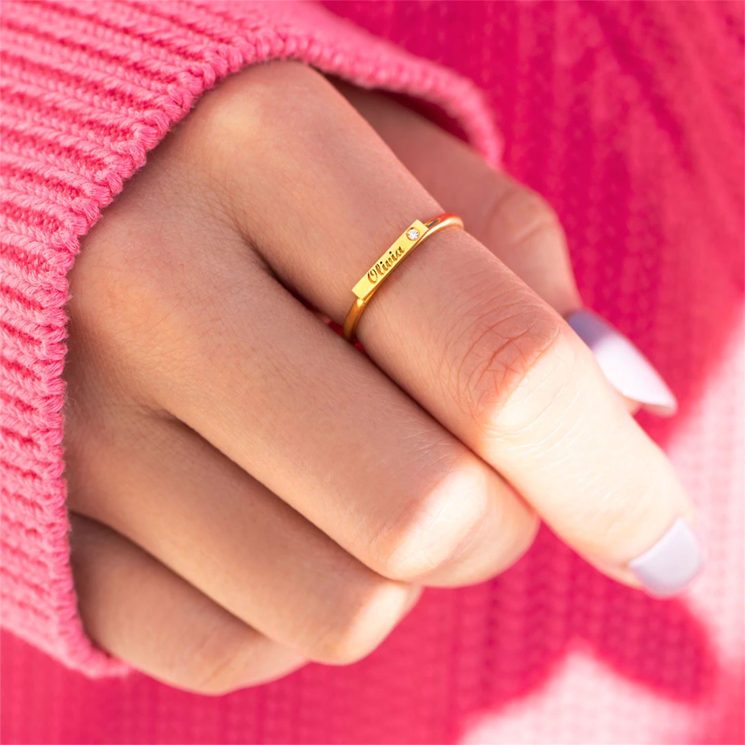 PERSONALIZED ENGRAVED MINIMALI – Birthstone Ring Set Bewertung und Preis