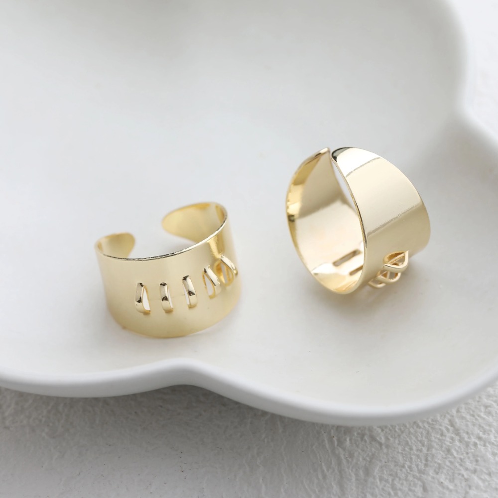 4PCS Brass Ring Settings with  – Gold Plated Ring Bewertung und Preis