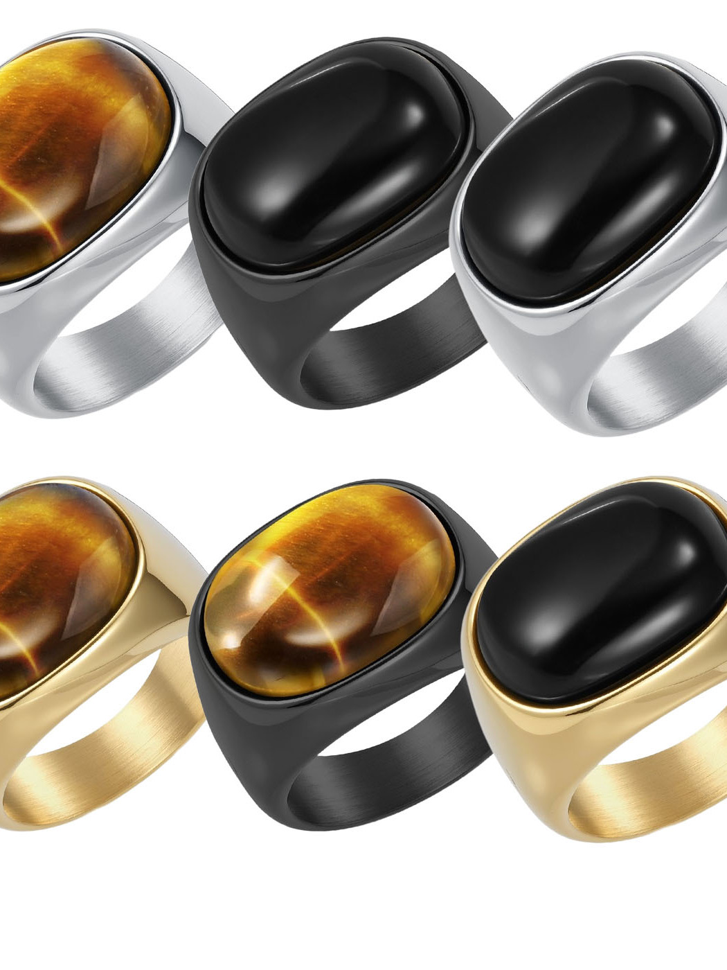  Retro Large Size 3 Gemstone T – Titanium Steel Ring Bewertung und Preis