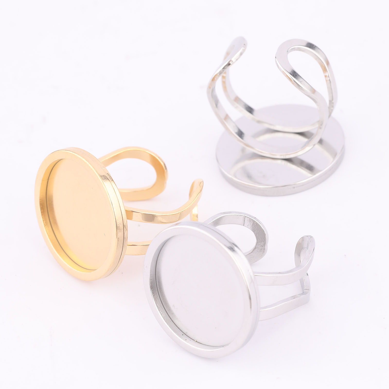 5pcs 18mm Round Cabochon Ring  – Gold Plated Ring Bewertung und Preis