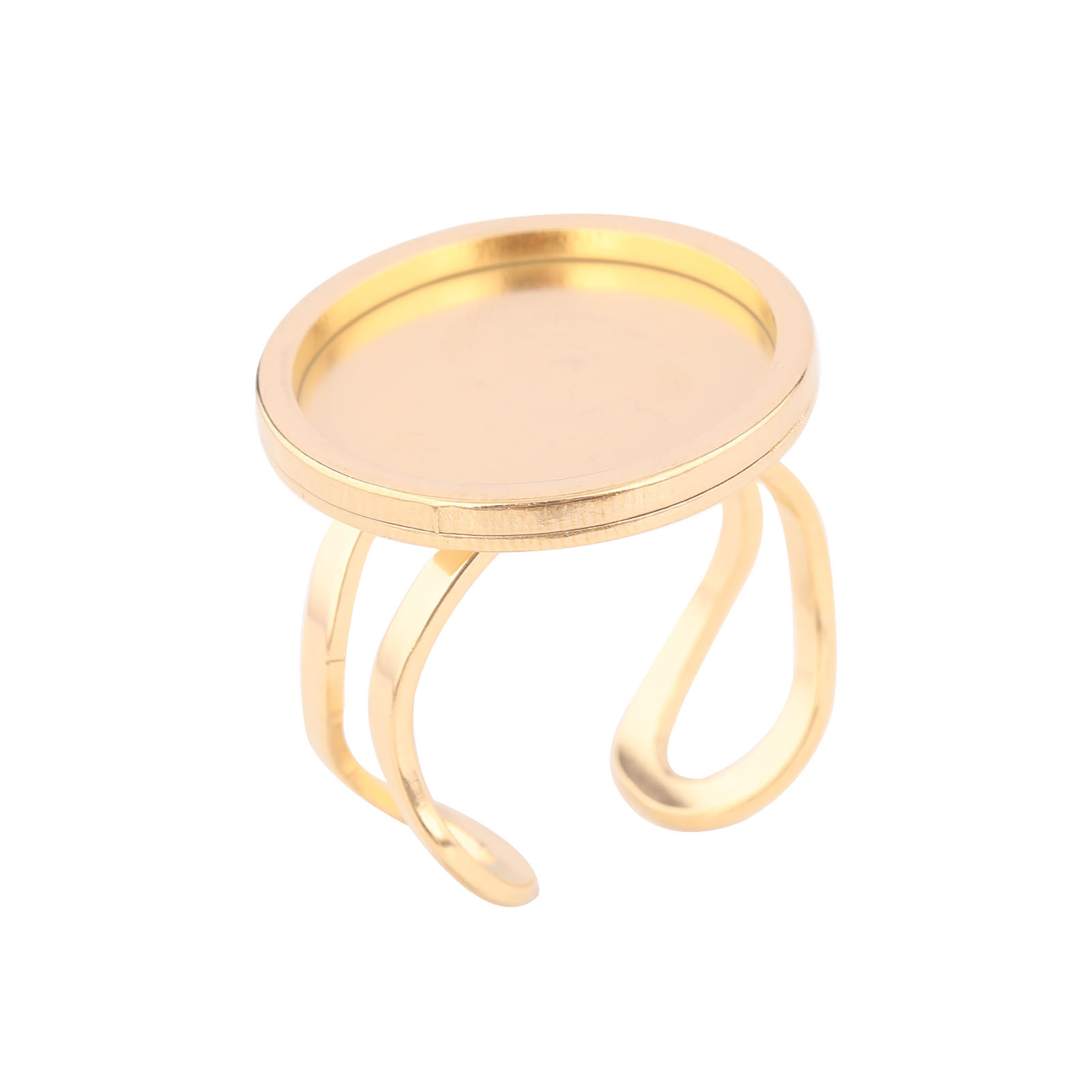 5pcs 18mm Round Cabochon Ring  – Gold Plated Ring Bewertung und Preis