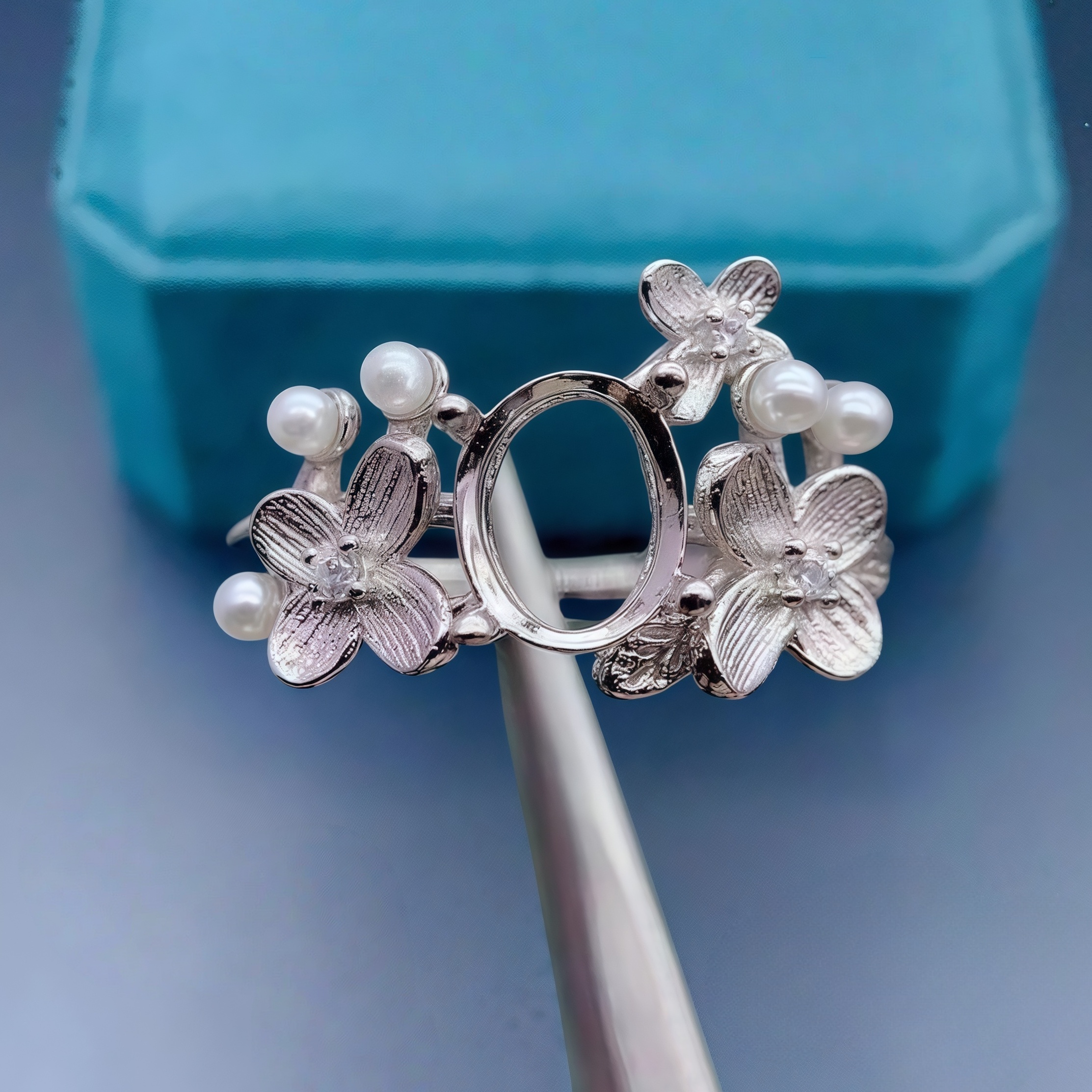 Setting 6*8mmEllipse Stone Fas – Sterling Silver Ring Bewertung und Preis