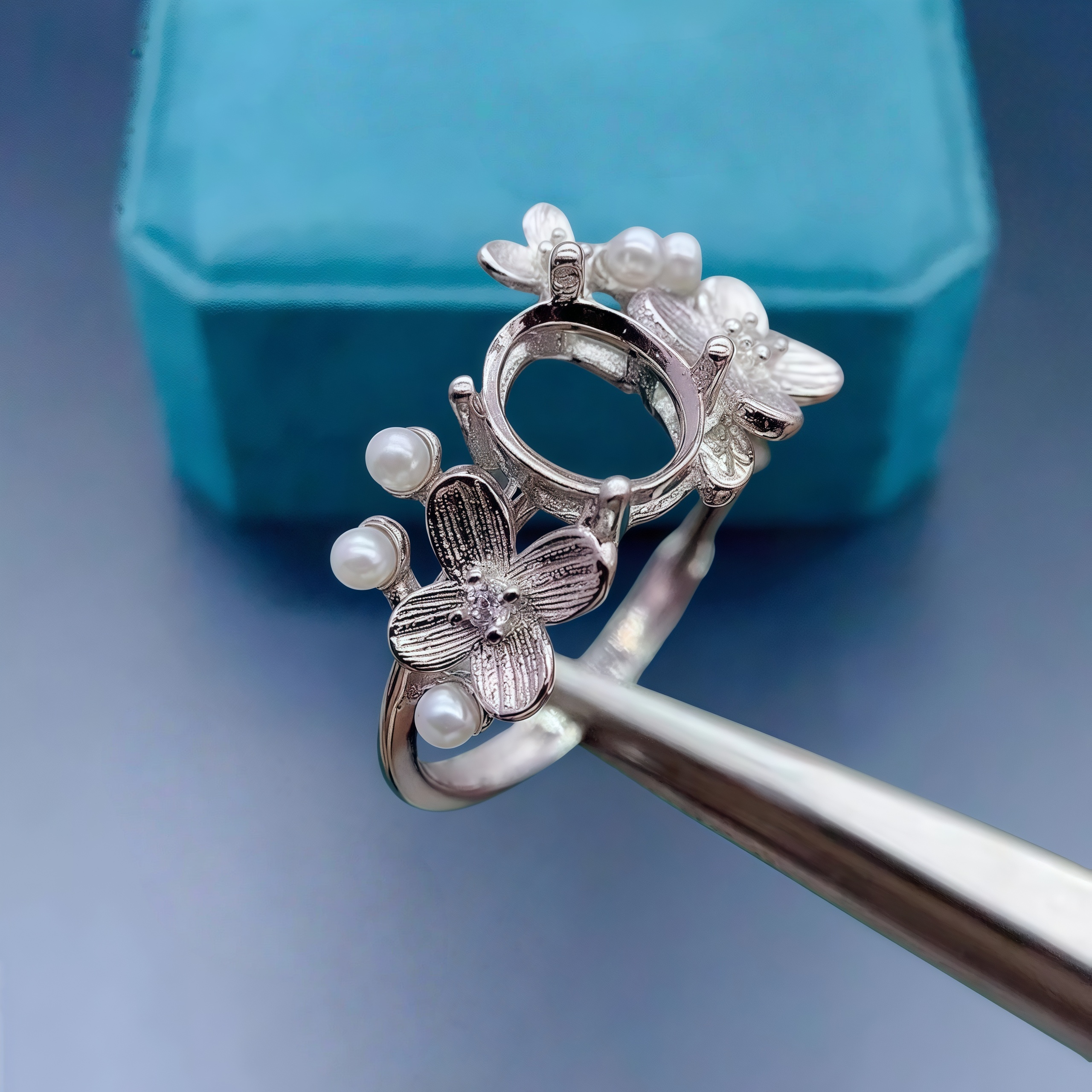 Setting 6*8mmEllipse Stone Fas – Sterling Silver Ring Bewertung und Preis