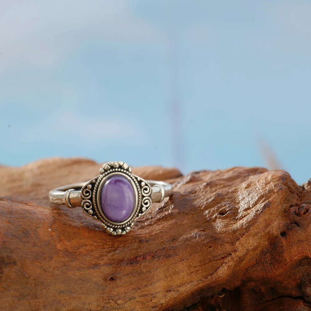 Solid 925 Silver Ring Adjustab – Birthstone Ring Set Bewertung und Preis