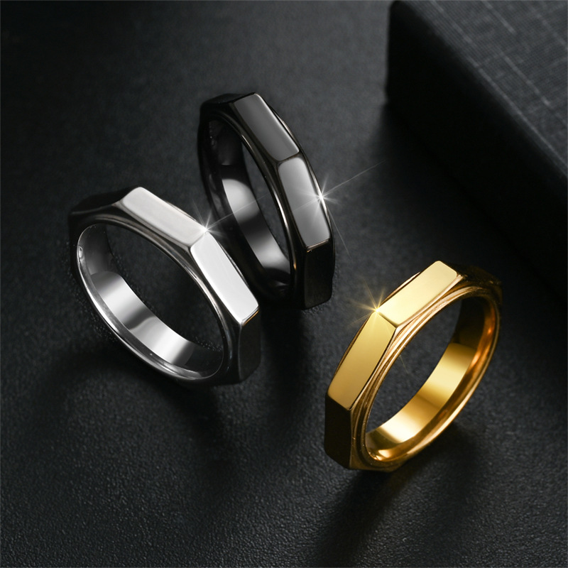 5MM Fashion Hexagon Titanium S – Titanium Steel Ring Bewertung und Preis
