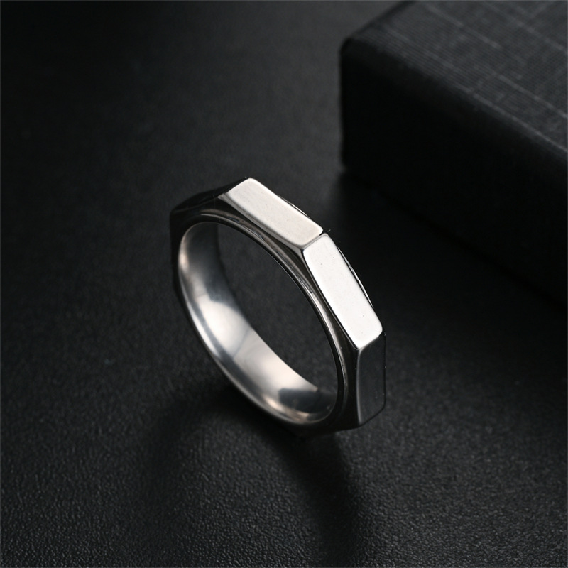 5MM Fashion Hexagon Titanium S – Titanium Steel Ring Bewertung und Preis