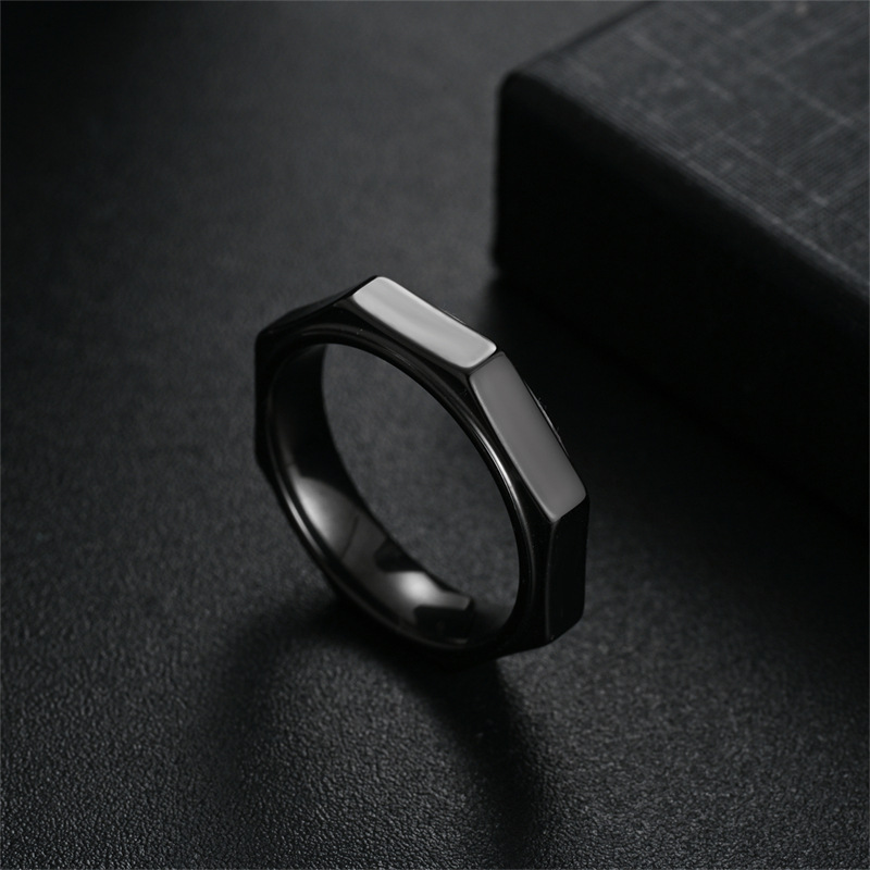 5MM Fashion Hexagon Titanium S – Titanium Steel Ring Bewertung und Preis